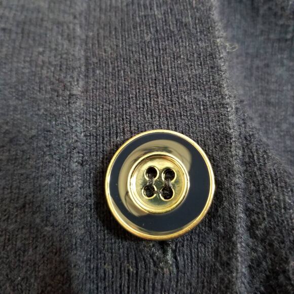 7th Avenue Cardigan Button Front Pocket v-neck Navy Sz Large - Picture 8 of 8